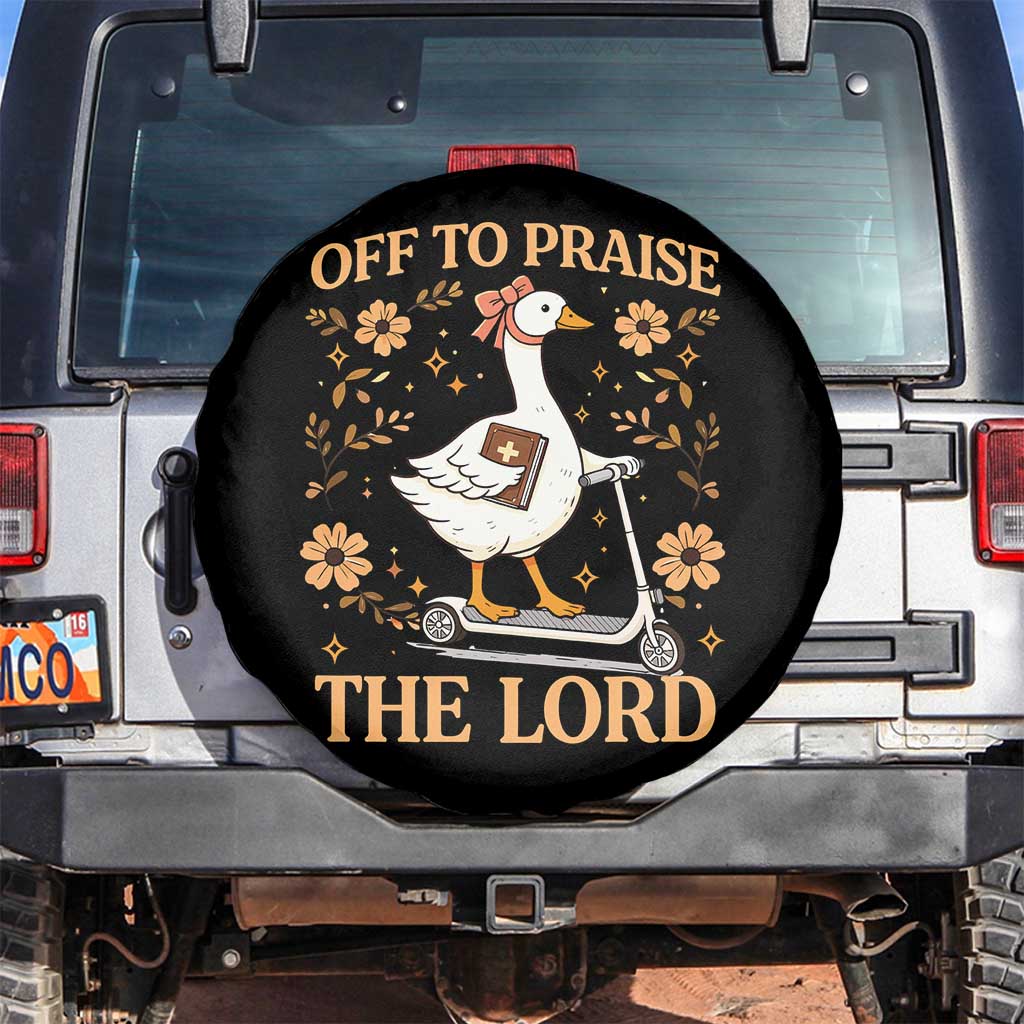 Funny Goose Christian Spare Tire Cover Off To Praise The Lord Bible Verse Trendy Church
