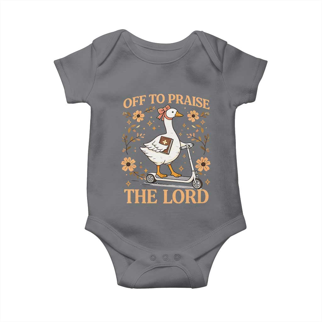 Funny Goose Christian Baby Onesie Off To Praise The Lord Bible Verse Trendy Church