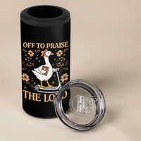 Funny Goose Christian 4 in 1 Can Cooler Tumbler Off To Praise The Lord Bible Verse Trendy Church