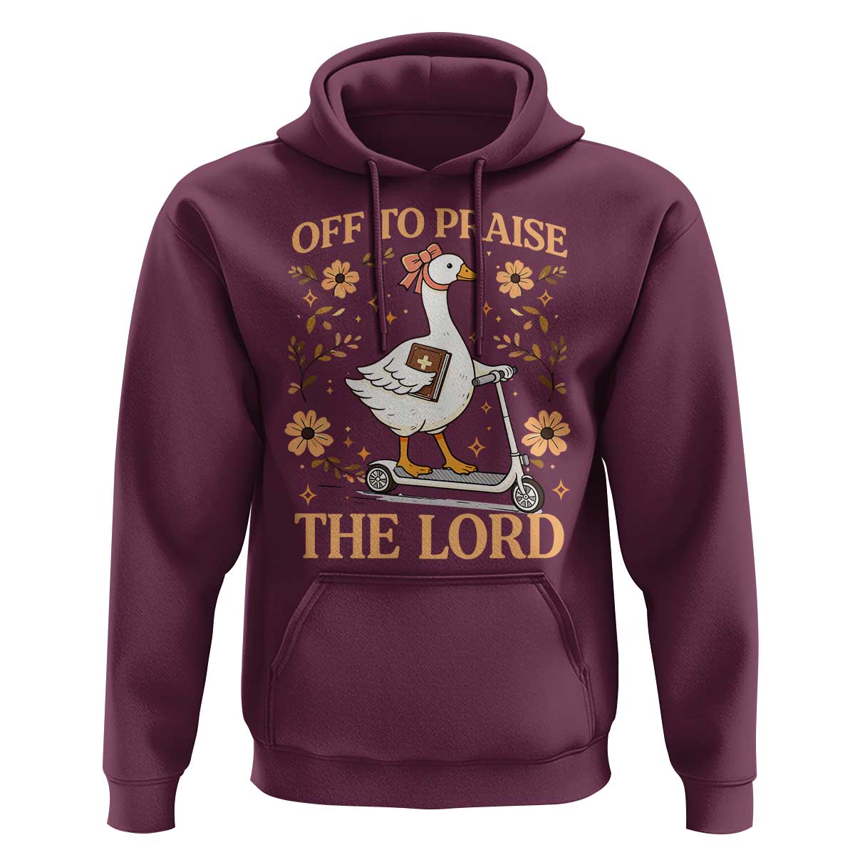 Funny Goose Christian Hoodie Off To Praise The Lord Bible Verse Trendy Church