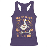 Funny Goose Christian Racerback Tank Top Off To Praise The Lord Bible Verse Trendy Church