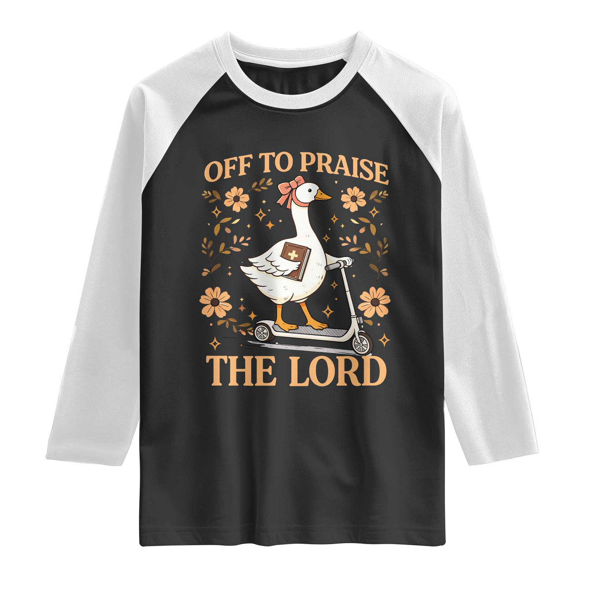 Funny Goose Christian Raglan Shirt Off To Praise The Lord Bible Verse Trendy Church