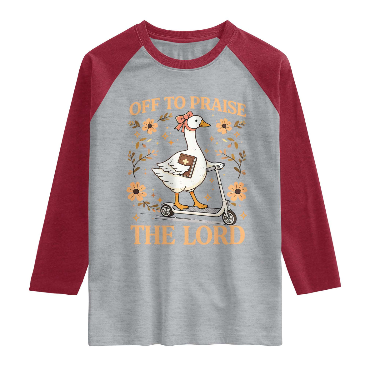 Funny Goose Christian Raglan Shirt Off To Praise The Lord Bible Verse Trendy Church