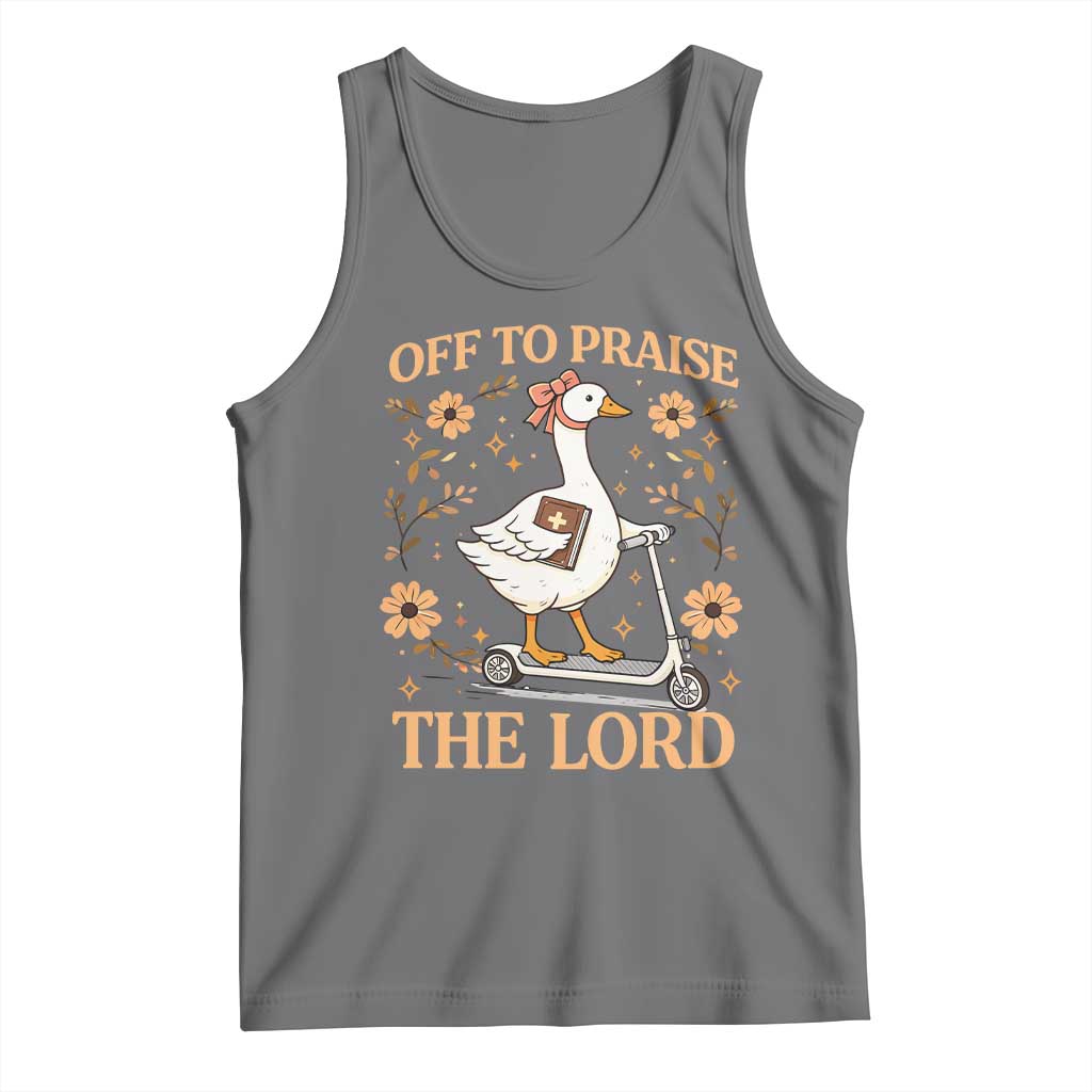 Funny Goose Christian Tank Top Off To Praise The Lord Bible Verse Trendy Church