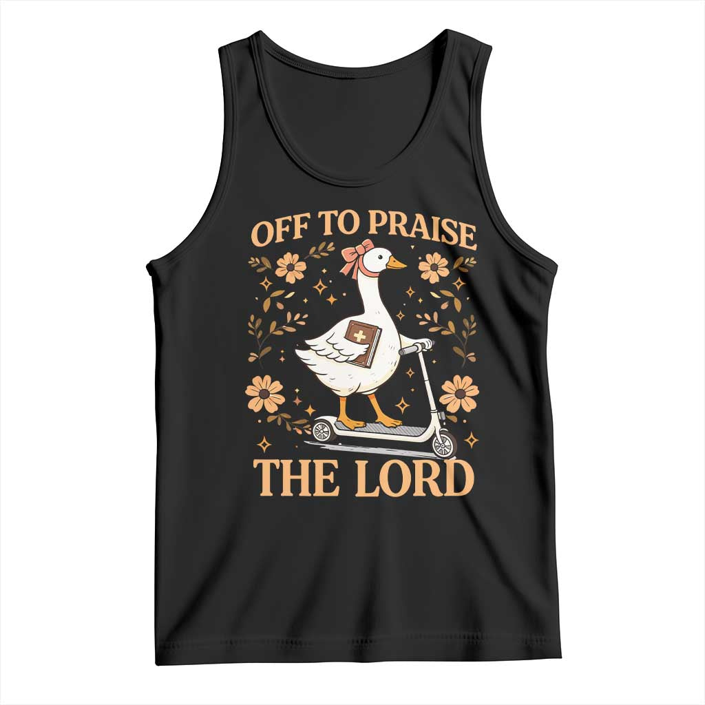 Funny Goose Christian Tank Top Off To Praise The Lord Bible Verse Trendy Church