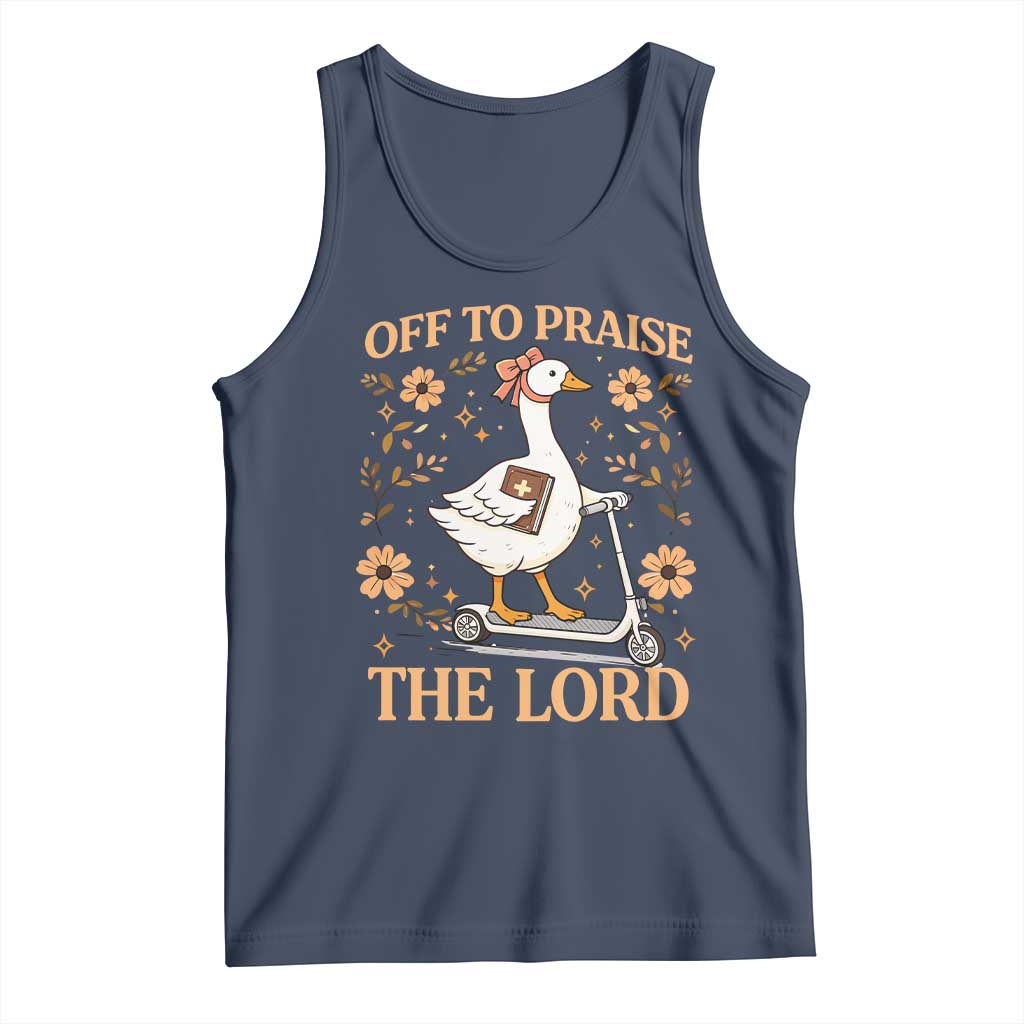 Funny Goose Christian Tank Top Off To Praise The Lord Bible Verse Trendy Church