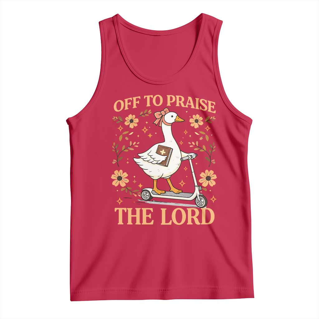 Funny Goose Christian Tank Top Off To Praise The Lord Bible Verse Trendy Church