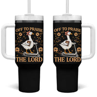 Funny Goose Christian Tumbler With Handle Off To Praise The Lord Bible Verse Trendy Church