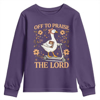 Funny Goose Christian Youth Sweatshirt Off To Praise The Lord Bible Verse Trendy Church