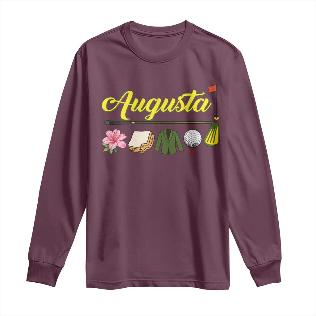 Augusta Georgia Golf Traditions Vintage Long Sleeve Shirt Pimento Cheese Southern Golfing Fan