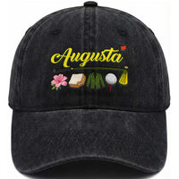 Augusta Georgia Golf Traditions Vintage Washed Cotton Baseball Cap Pimento Cheese Southern Golfing Fan