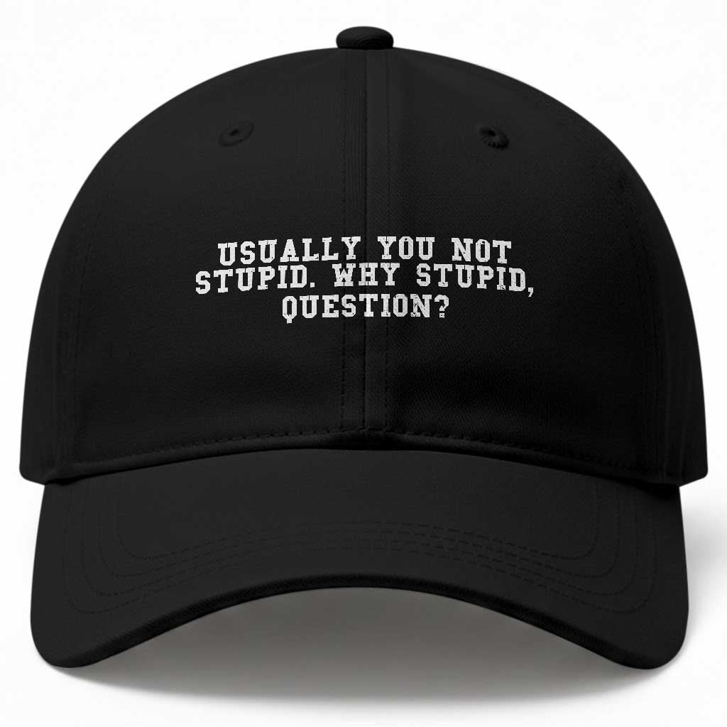Why Stupid Questions Baseball Cap Funny Sci Fi Book