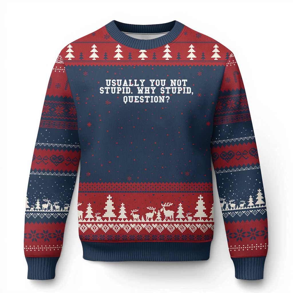 Why Stupid Questions Ugly Christmas Sweater Funny Sci Fi Book