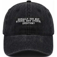 Why Stupid Questions Washed Cotton Baseball Cap Funny Sci Fi Book