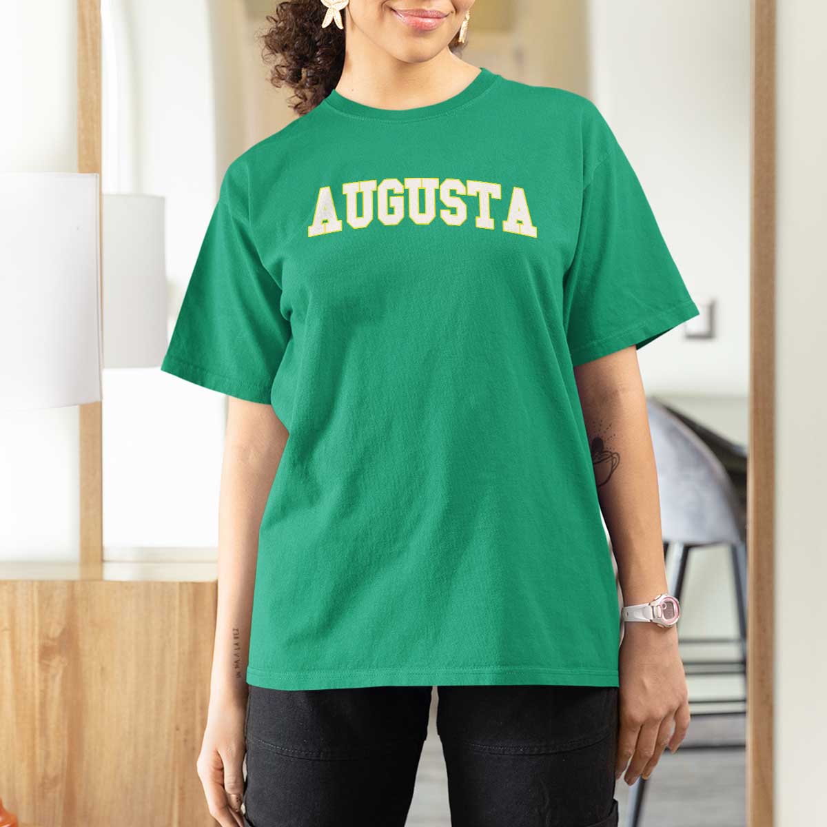 Vintage Augusta Georgia Sports Varsity T Shirt For Women Retro Golf Lover Georgia Golfing Fan