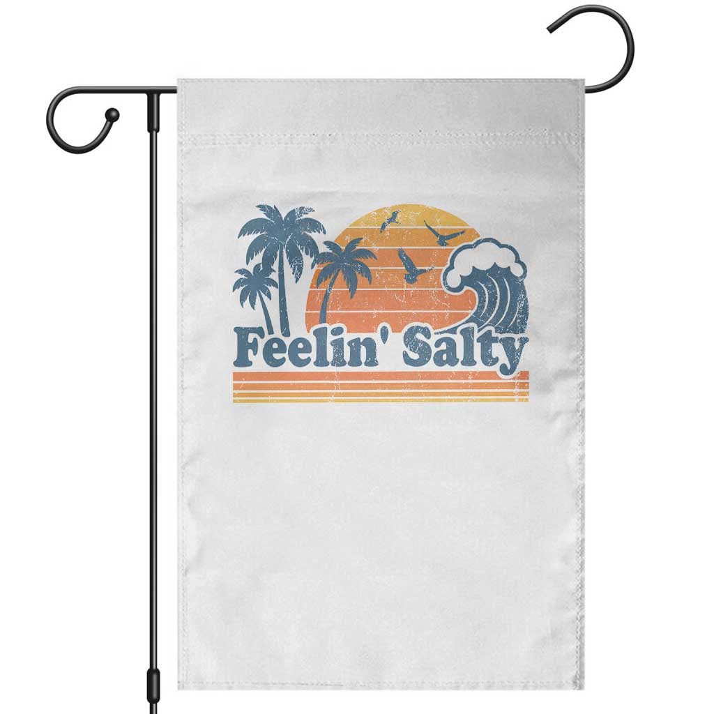Funny Feelin Salty Garden Flag Retro Beach Summer Vacation - Wonder Print Shop