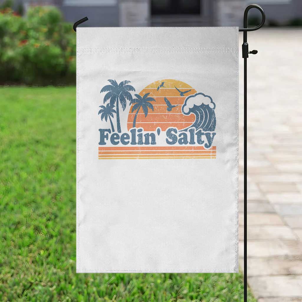 Funny Feelin Salty Garden Flag Retro Beach Summer Vacation - Wonder Print Shop