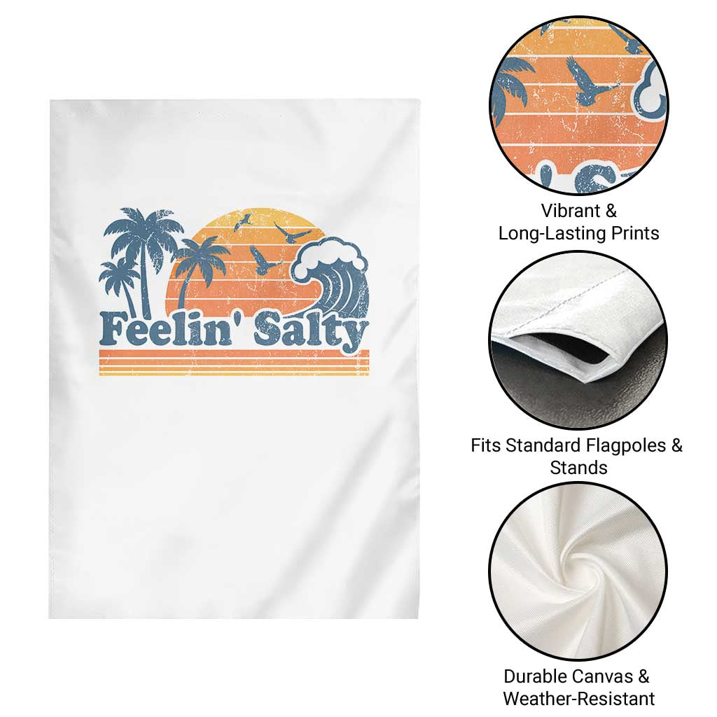 Funny Feelin Salty Garden Flag Retro Beach Summer Vacation - Wonder Print Shop