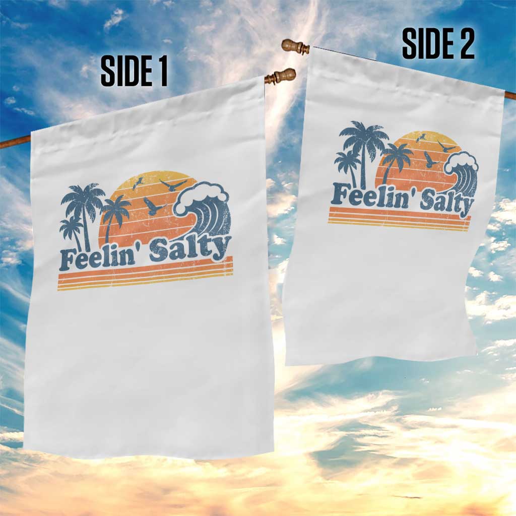 Funny Feelin Salty Garden Flag Retro Beach Summer Vacation - Wonder Print Shop