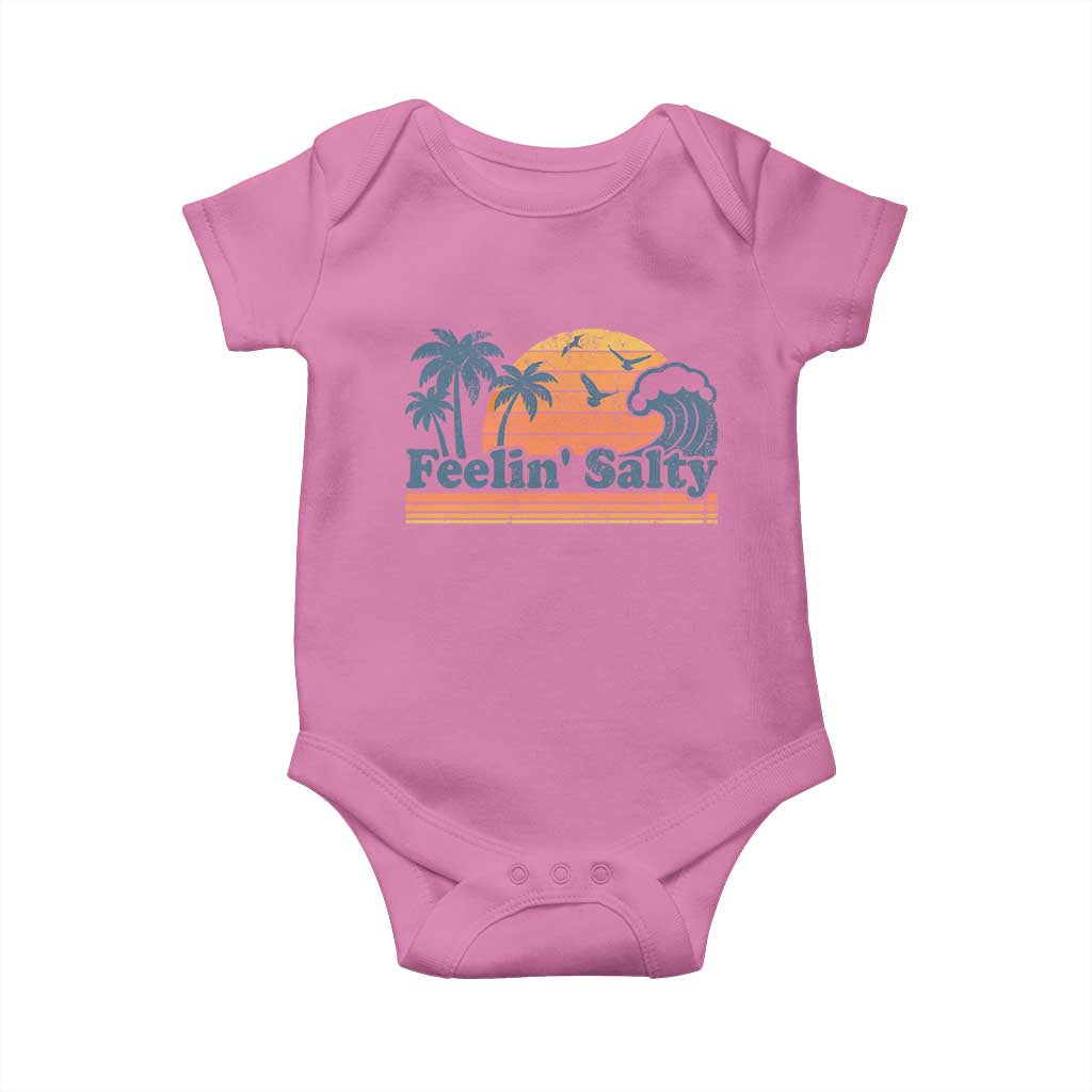 Funny Feelin Salty Baby Onesie Retro Beach Summer Vacation - Wonder Print Shop