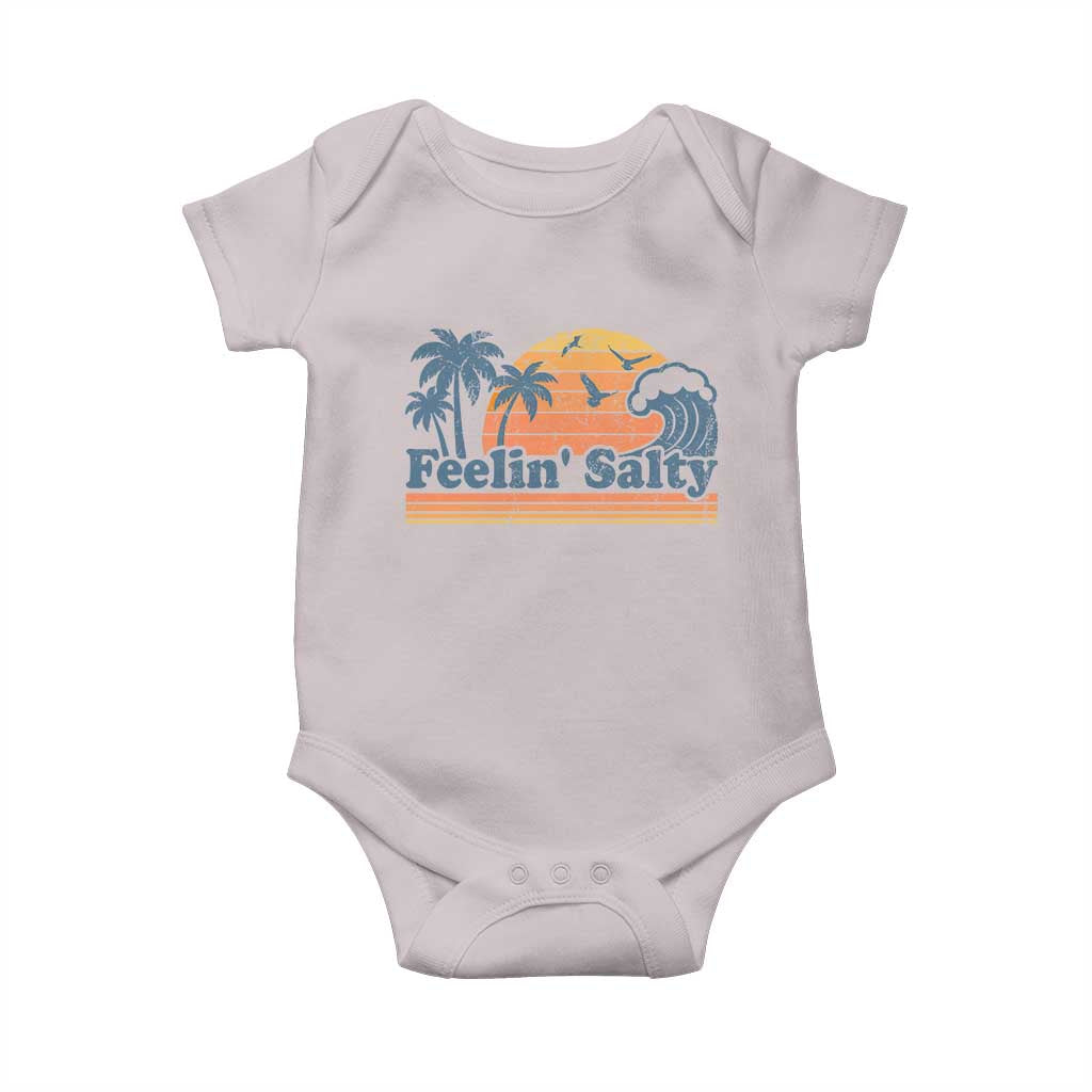 Funny Feelin Salty Baby Onesie Retro Beach Summer Vacation - Wonder Print Shop
