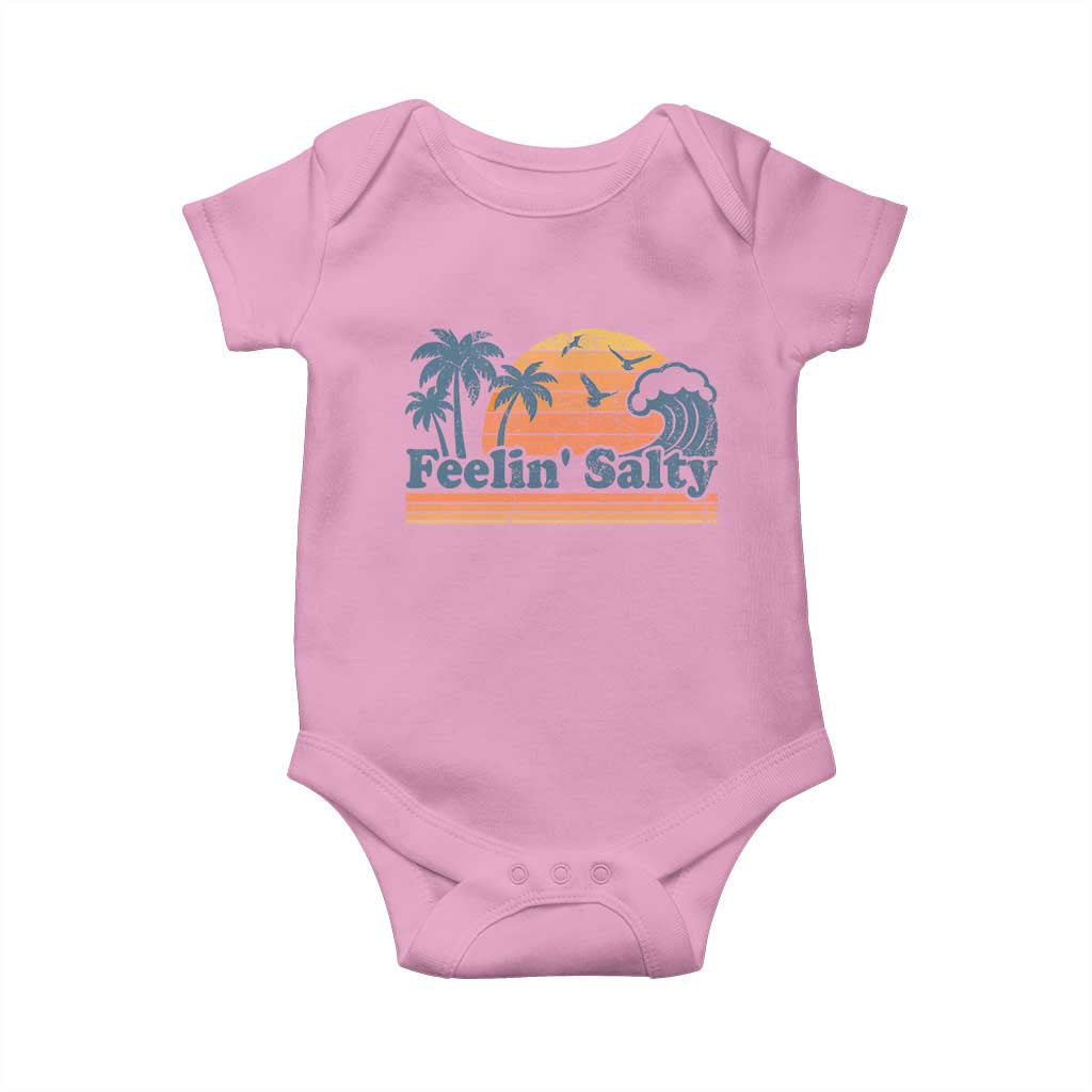 Funny Feelin Salty Baby Onesie Retro Beach Summer Vacation - Wonder Print Shop