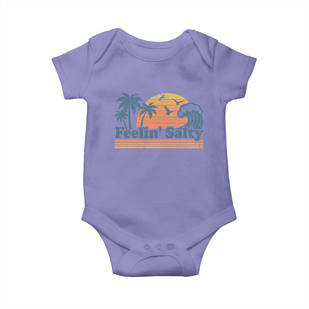Funny Feelin Salty Baby Onesie Retro Beach Summer Vacation - Wonder Print Shop
