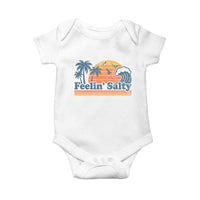 Funny Feelin Salty Baby Onesie Retro Beach Summer Vacation - Wonder Print Shop