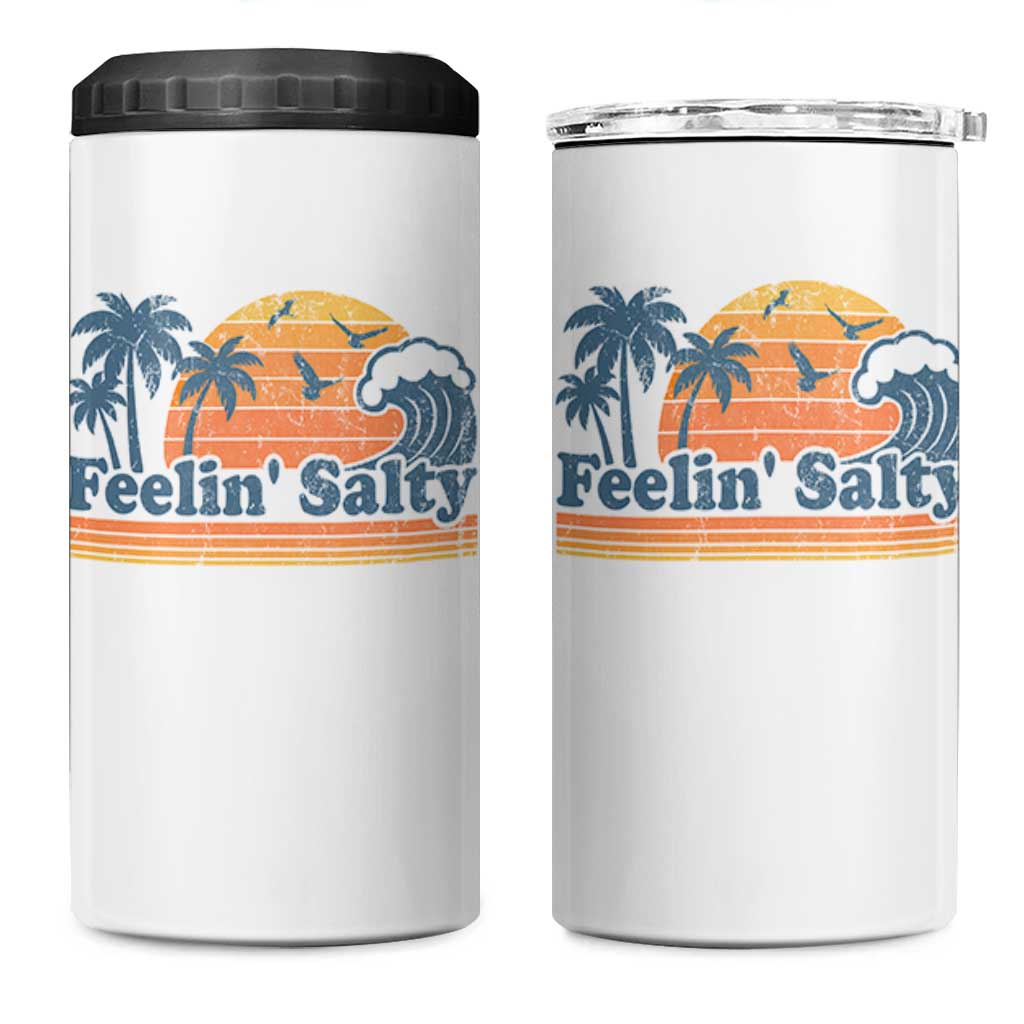 Funny Feelin Salty 4 in 1 Can Cooler Tumbler Retro Beach Summer Vacation - Wonder Print Shop