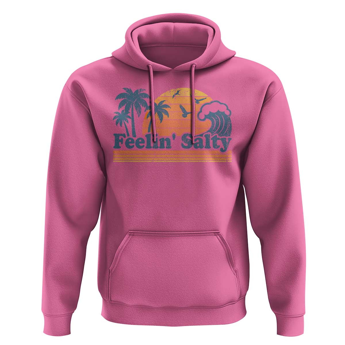 Funny Feelin Salty Hoodie Retro Beach Summer Vacation - Wonder Print Shop