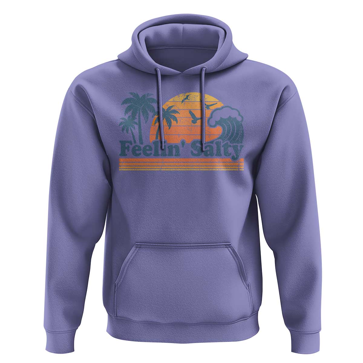 Funny Feelin Salty Hoodie Retro Beach Summer Vacation - Wonder Print Shop