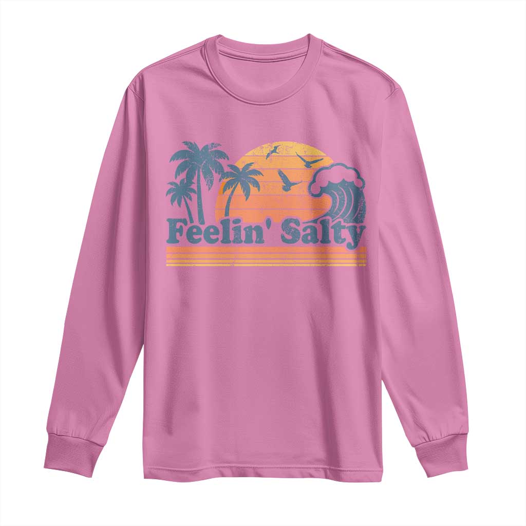 Funny Feelin Salty Long Sleeve Shirt Retro Beach Summer Vacation - Wonder Print Shop