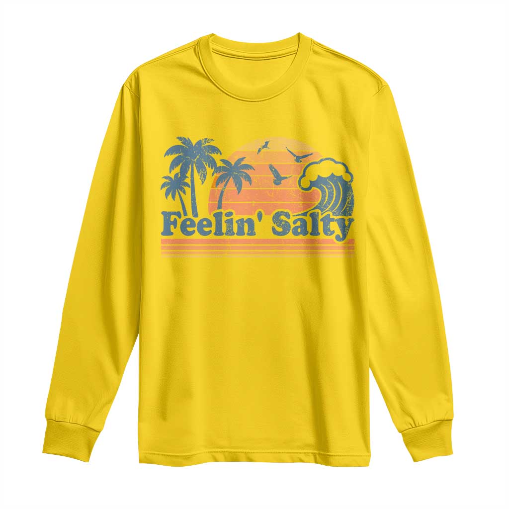 Funny Feelin Salty Long Sleeve Shirt Retro Beach Summer Vacation - Wonder Print Shop