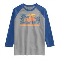 Funny Feelin Salty Raglan Shirt Retro Beach Summer Vacation - Wonder Print Shop