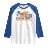 Funny Feelin Salty Raglan Shirt Retro Beach Summer Vacation - Wonder Print Shop