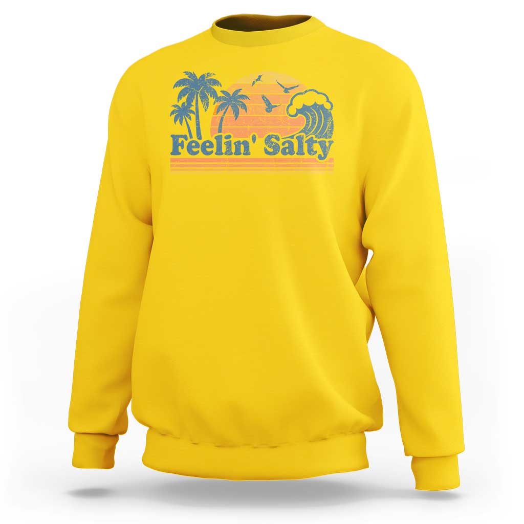 Funny Feelin Salty Sweatshirt Retro Beach Summer Vacation - Wonder Print Shop
