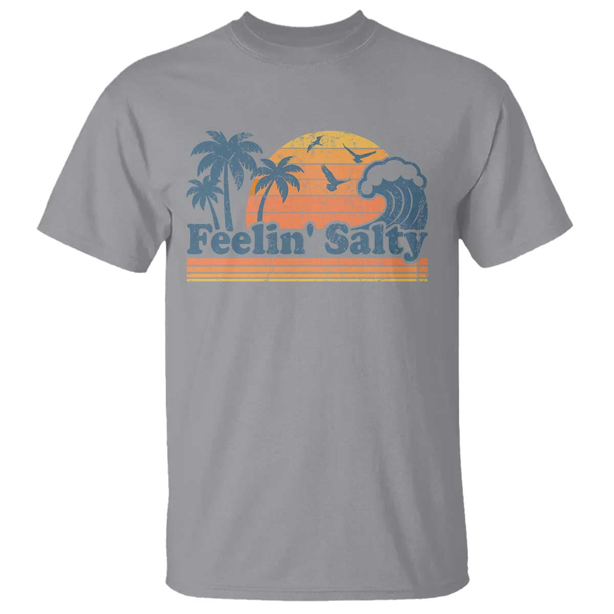Funny Feelin Salty T Shirt Retro Beach Summer Vacation - Wonder Print Shop