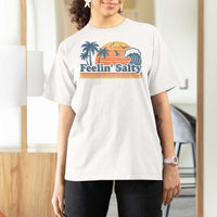 Funny Feelin Salty T Shirt For Women Retro Beach Summer Vacation - Wonder Print Shop