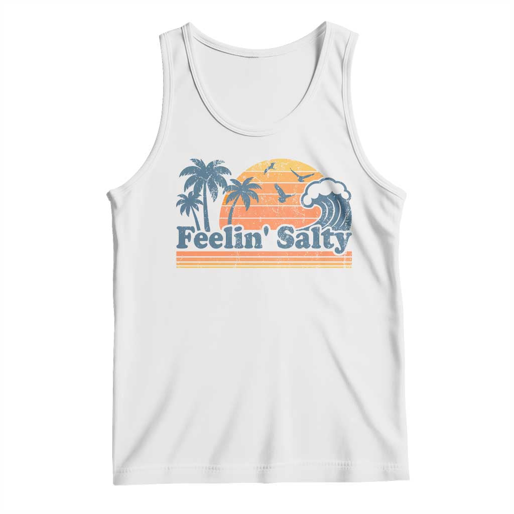 Funny Feelin Salty Tank Top Retro Beach Summer Vacation - Wonder Print Shop