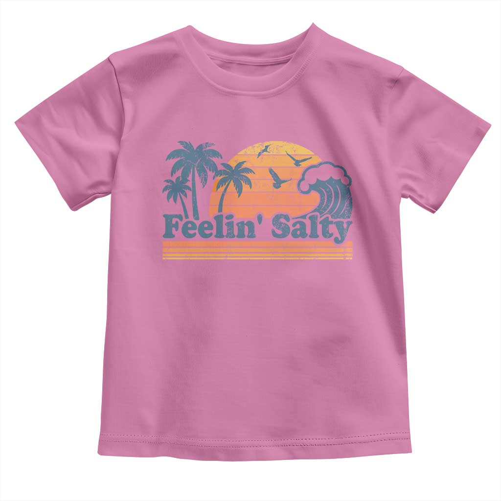 Funny Feelin Salty Toddler T Shirt Retro Beach Summer Vacation - Wonder Print Shop