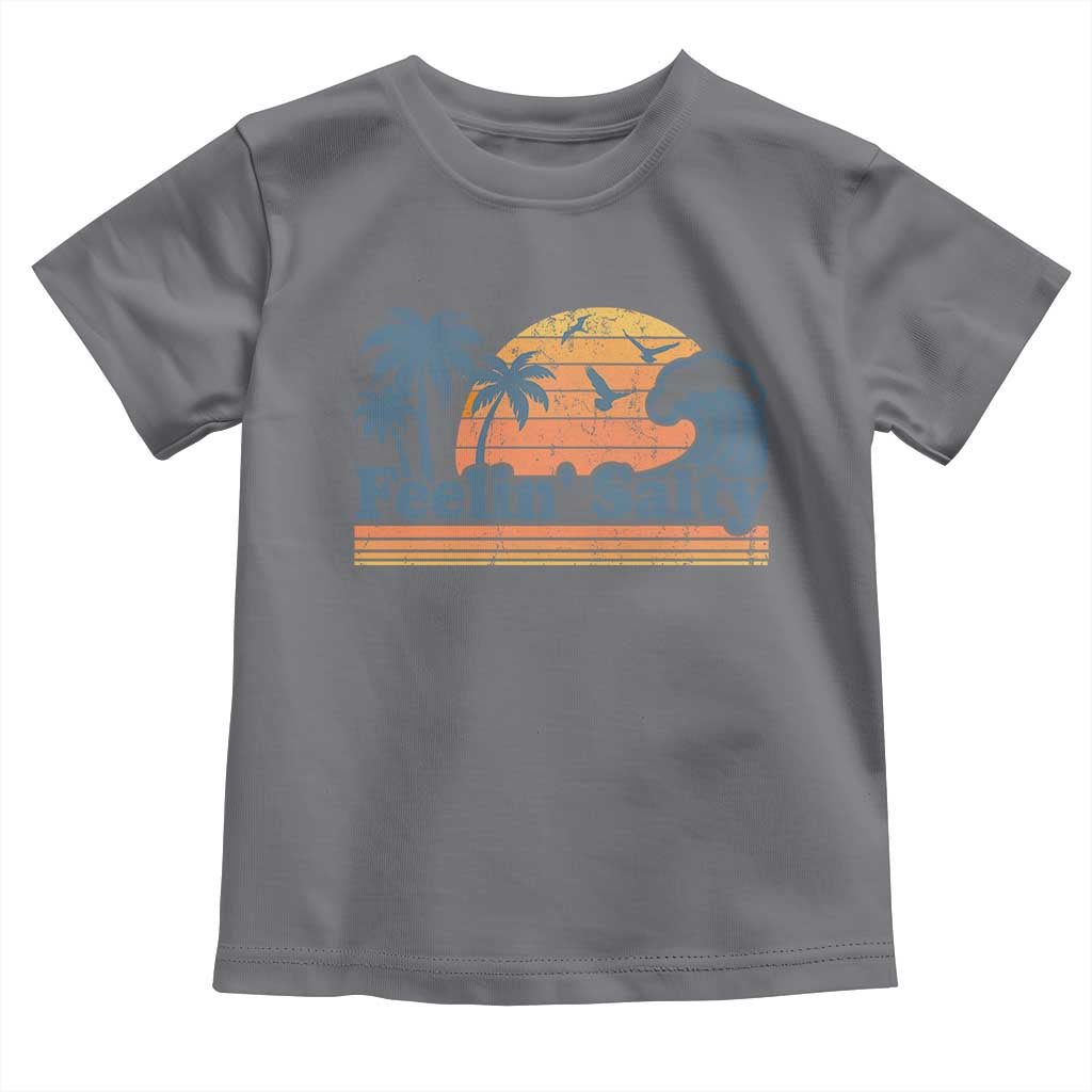Funny Feelin Salty Toddler T Shirt Retro Beach Summer Vacation - Wonder Print Shop