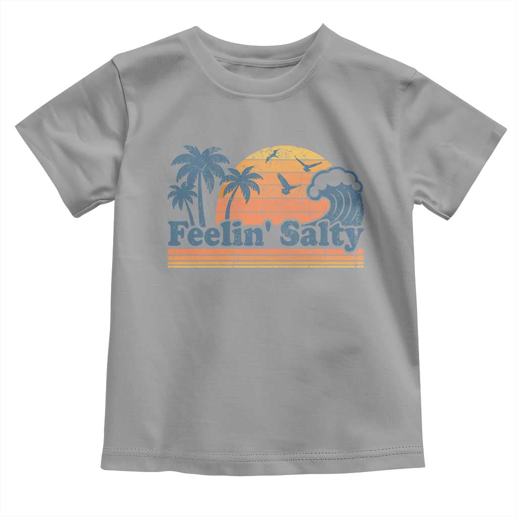 Funny Feelin Salty Toddler T Shirt Retro Beach Summer Vacation - Wonder Print Shop