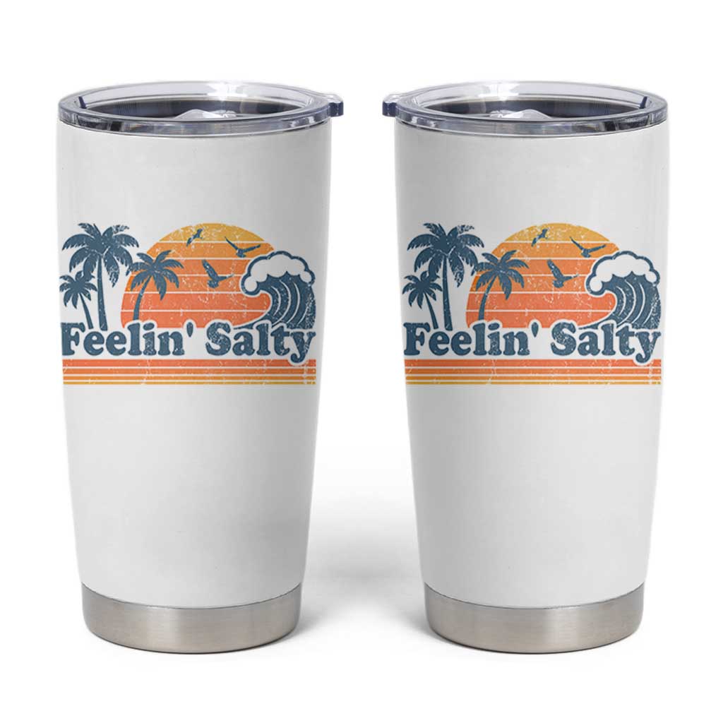 Funny Feelin Salty Tumbler Cup Retro Beach Summer Vacation - Wonder Print Shop