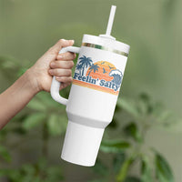 Funny Feelin Salty Tumbler With Handle Retro Beach Summer Vacation - Wonder Print Shop