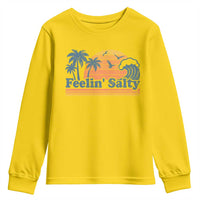 Funny Feelin Salty Youth Sweatshirt Retro Beach Summer Vacation - Wonder Print Shop