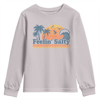 Funny Feelin Salty Youth Sweatshirt Retro Beach Summer Vacation - Wonder Print Shop