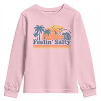 Funny Feelin Salty Youth Sweatshirt Retro Beach Summer Vacation - Wonder Print Shop