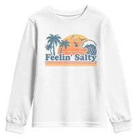 Funny Feelin Salty Youth Sweatshirt Retro Beach Summer Vacation - Wonder Print Shop