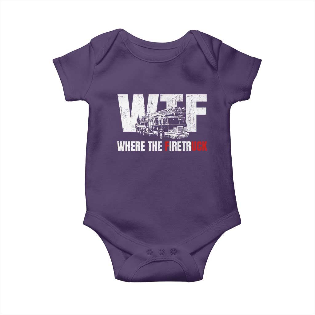 Funny Firefighter Baby Onesie WTF What The Firetruck Fireman Gift - Wonder Print Shop