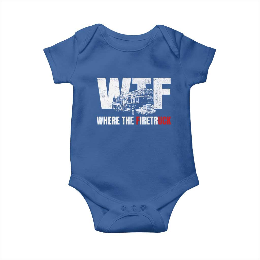 Funny Firefighter Baby Onesie WTF What The Firetruck Fireman Gift - Wonder Print Shop